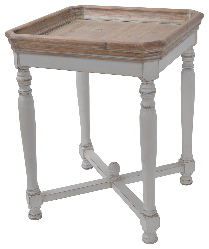 Whitewashed Farmhouse Alcott Side Table 20 quotX20 quotX25 quot  Farmhouse   Side Tables And End Tables   by A ampB Home  Houzz