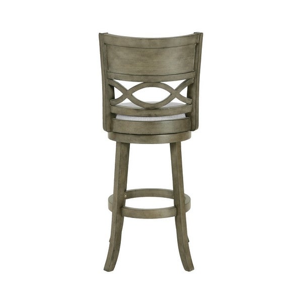 29 Inch Modern Barstool， Curved Geometric Design Backrest， Swiveling Seat - 44 H x18.38 W x 18.25 L Inches