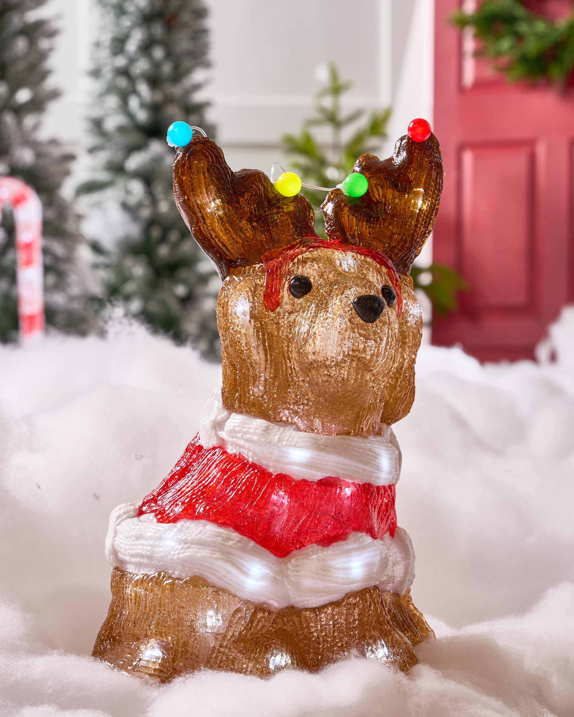 13 Festive Acrylic Dog With 40 LED Lights