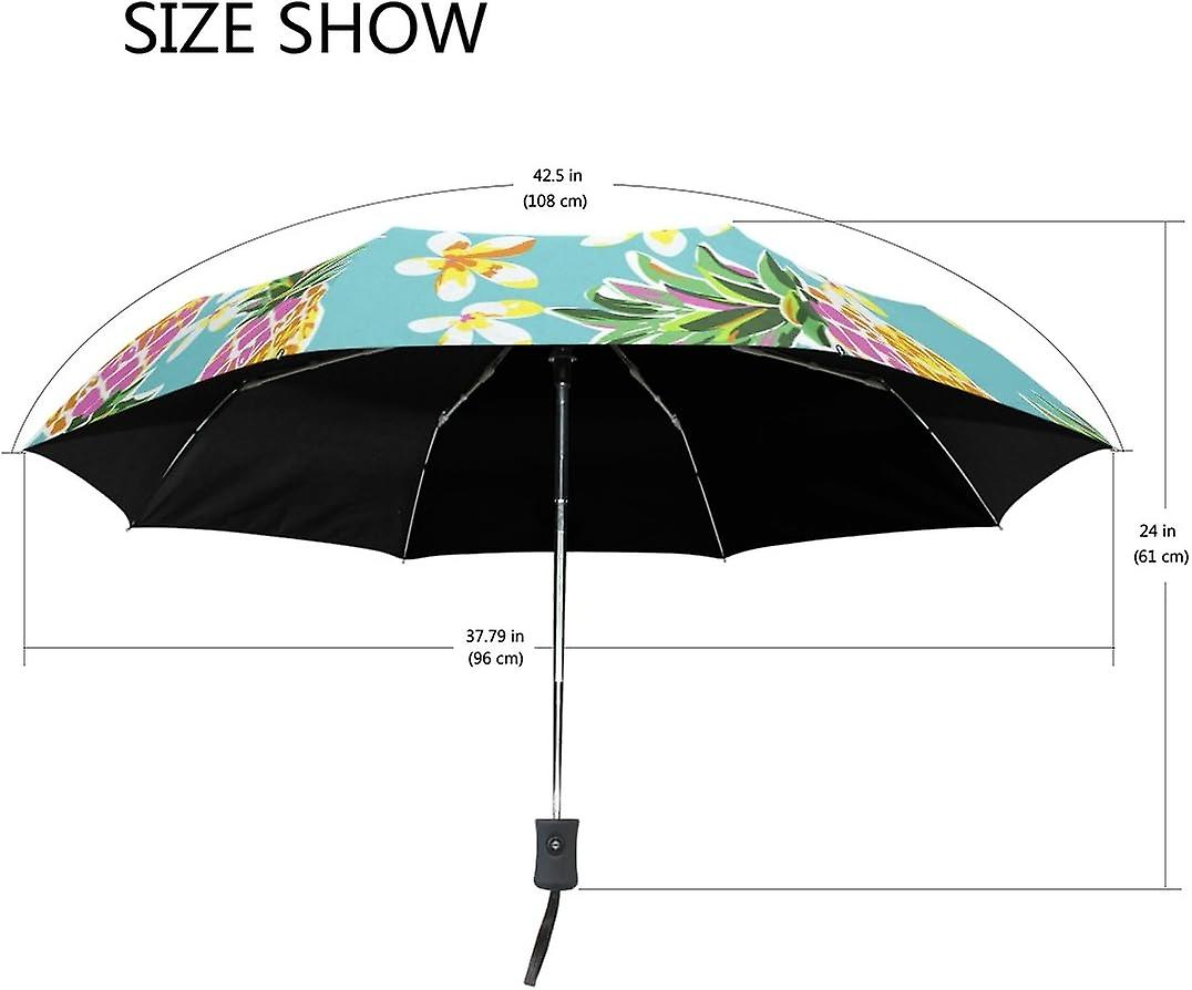 Rain Umbrella Automatic Windproof Foldable Umbrella Bright Pineapples