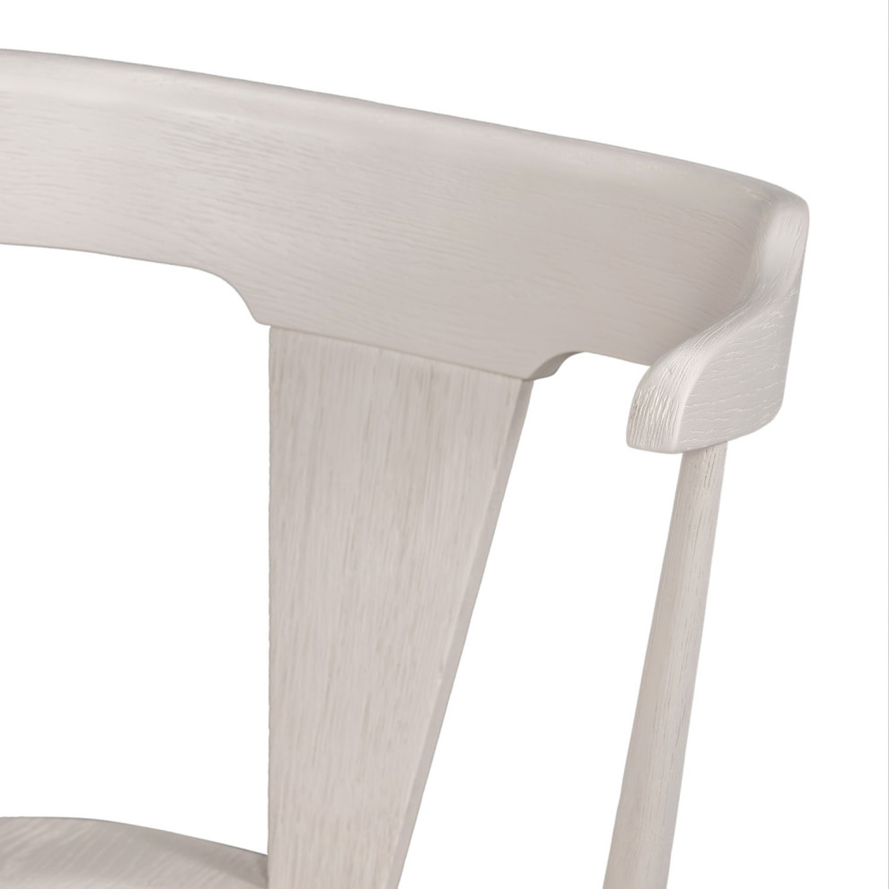 Ripley Off White Oak Windsor Dining Chair Set Of 2   Midcentury   Dining Chairs   by Zin Home  Houzz