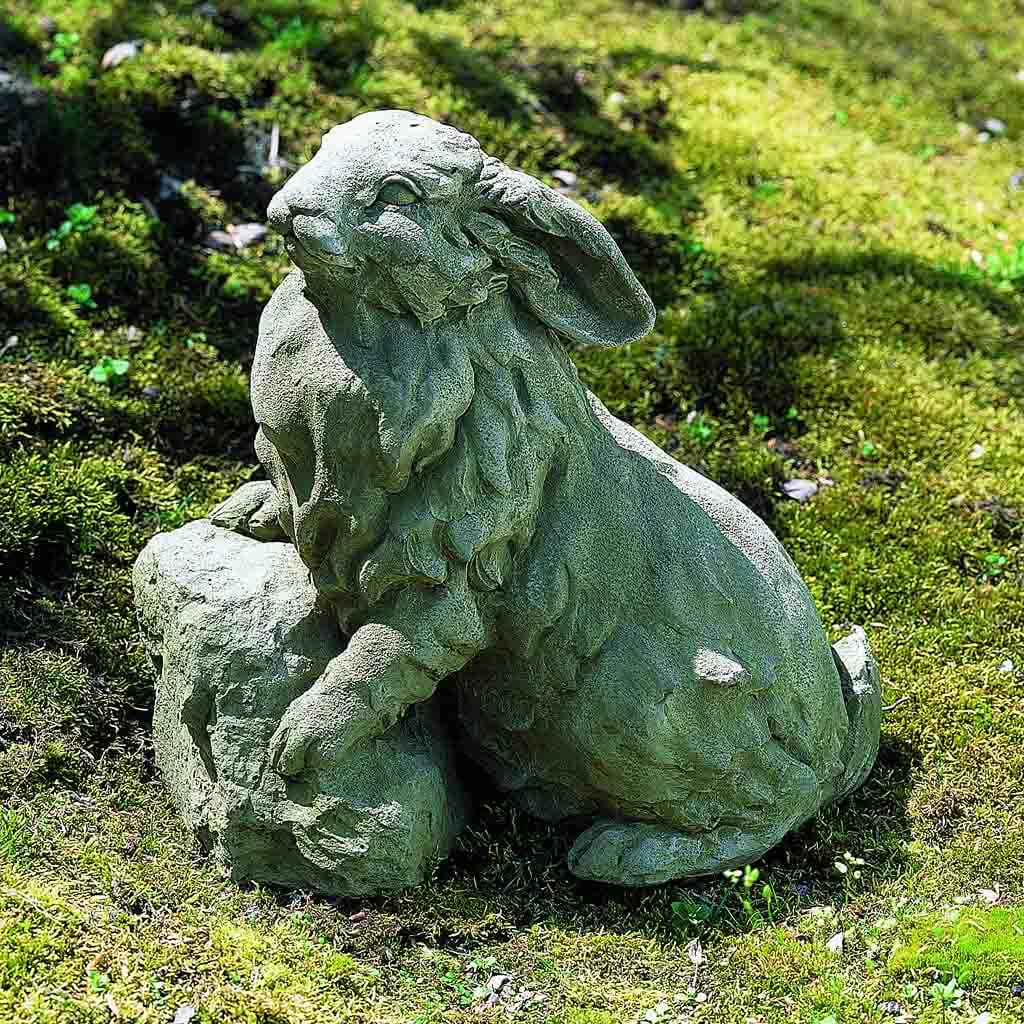 Campania International Rabbit on a Rock Statue