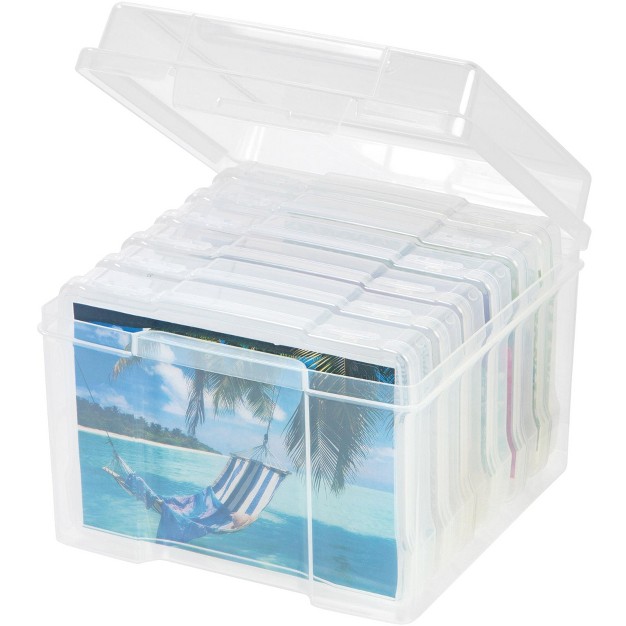 X 7 quot Photo Storage Box With 6 Cases Craft Organizers And Storage Cases For Pictures Cards Clear