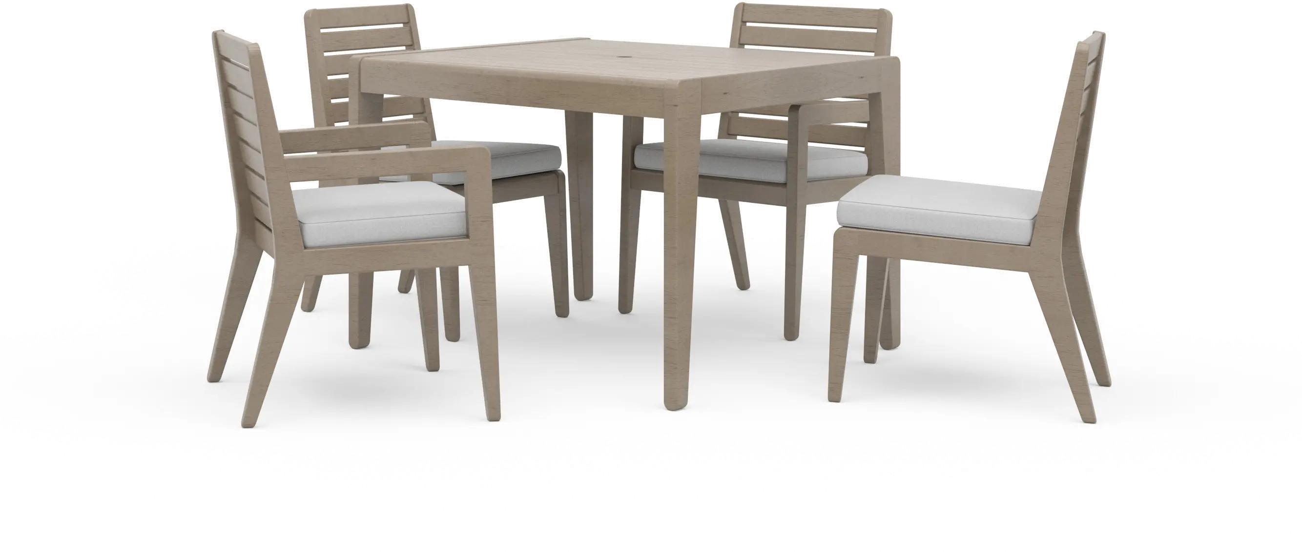 Sustain Brown 5 Piece Outdoor Dining Table with Armchairs