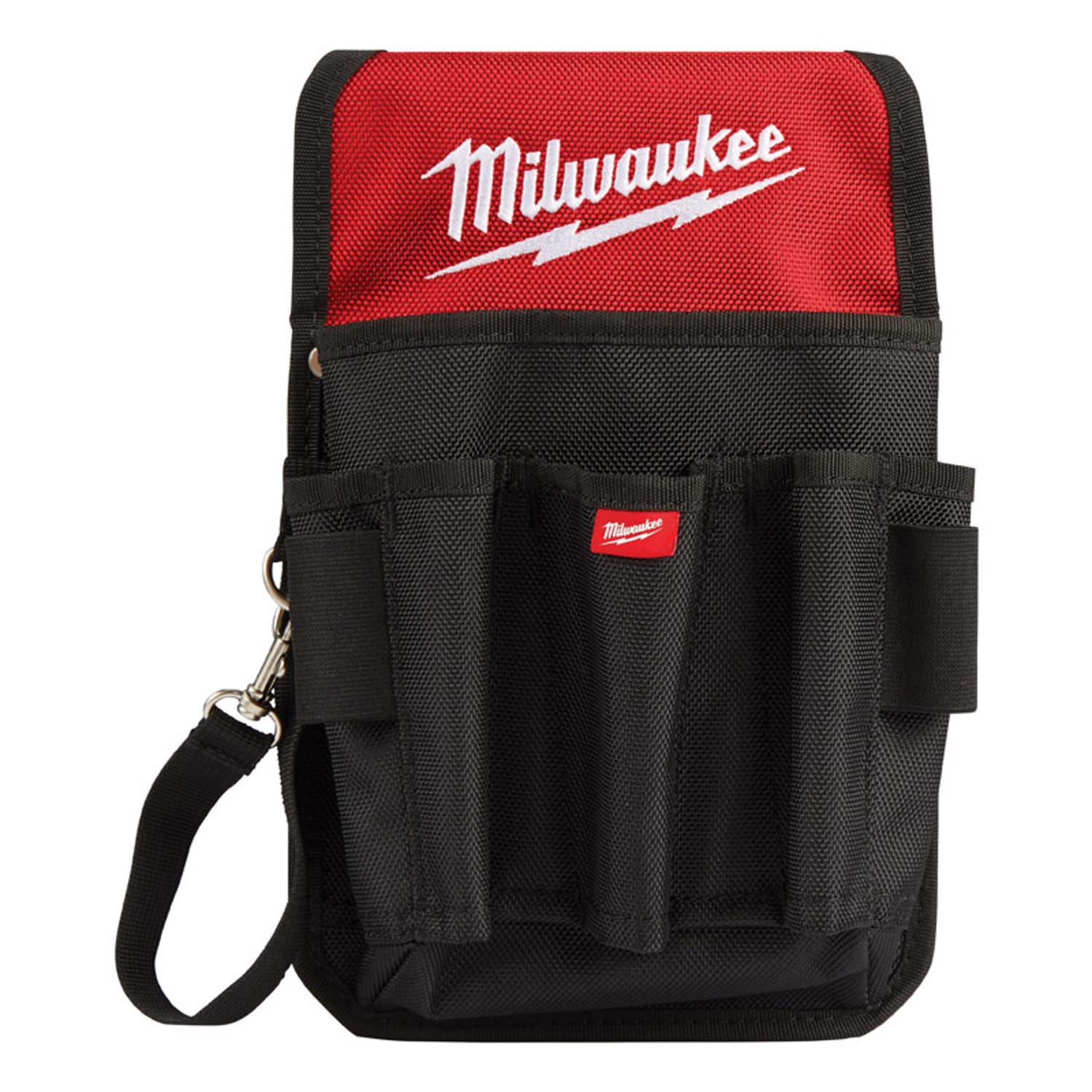 Milwaukee 6.7 in. W X 10.75 in. H Ballistic Nylon Utility Pouch 9 pocket Black/Red 1 pc