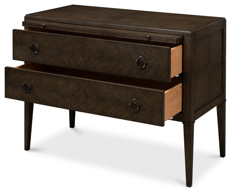 Ladlow Chest 2 Drawers Artisan Gray Finish   Transitional   Accent Chests And Cabinets   by Sideboards and Things  Houzz