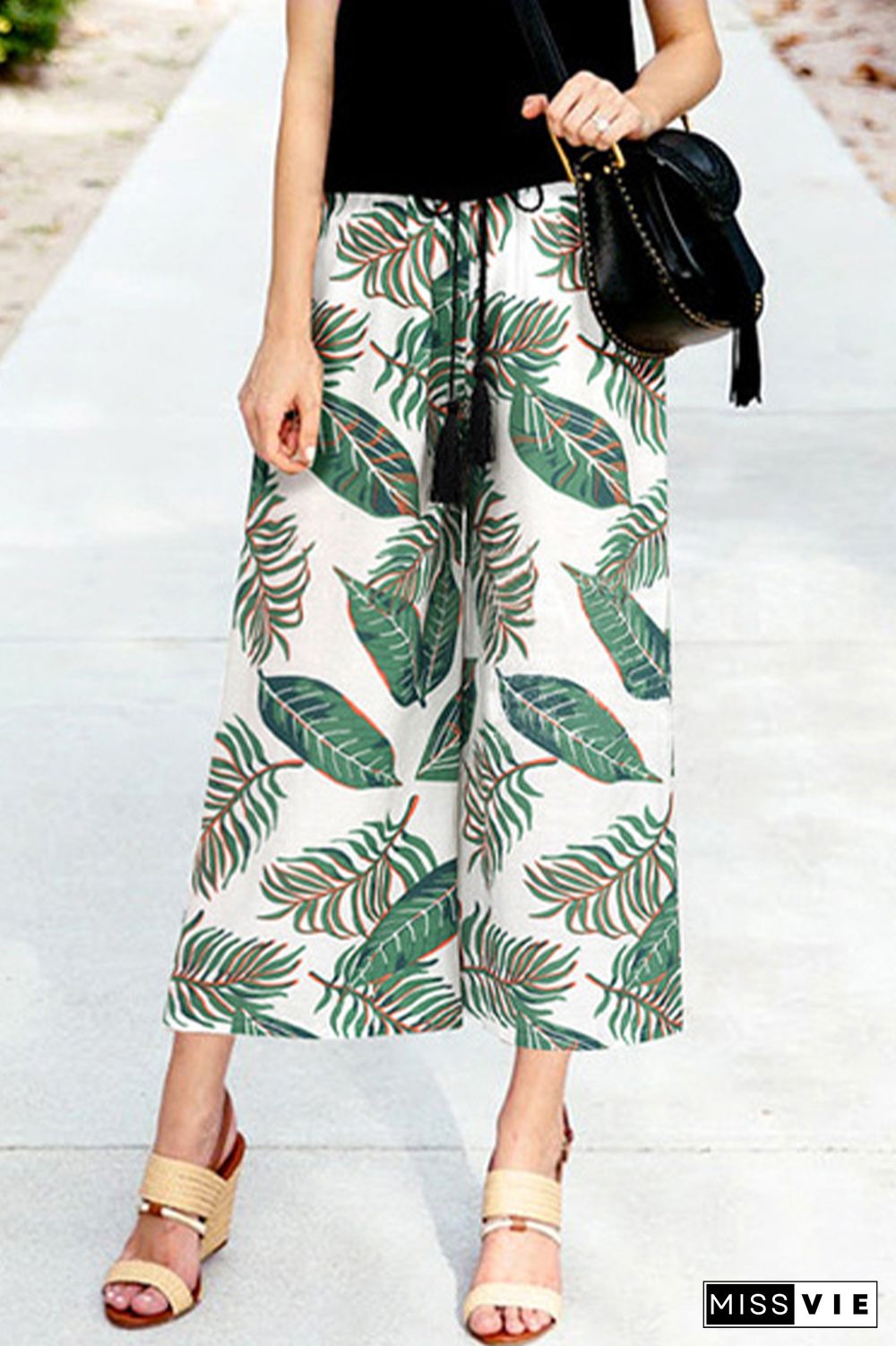 Plus Size Print Wide Leg Pants Wholesale