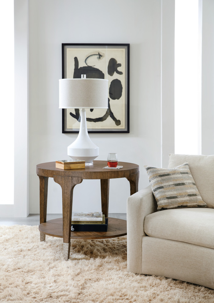 Hooker Furniture Chapman Round Veneers and Metal Side Table in Brown/White   Contemporary   Side Tables And End Tables   by Hooker Furniture  Houzz