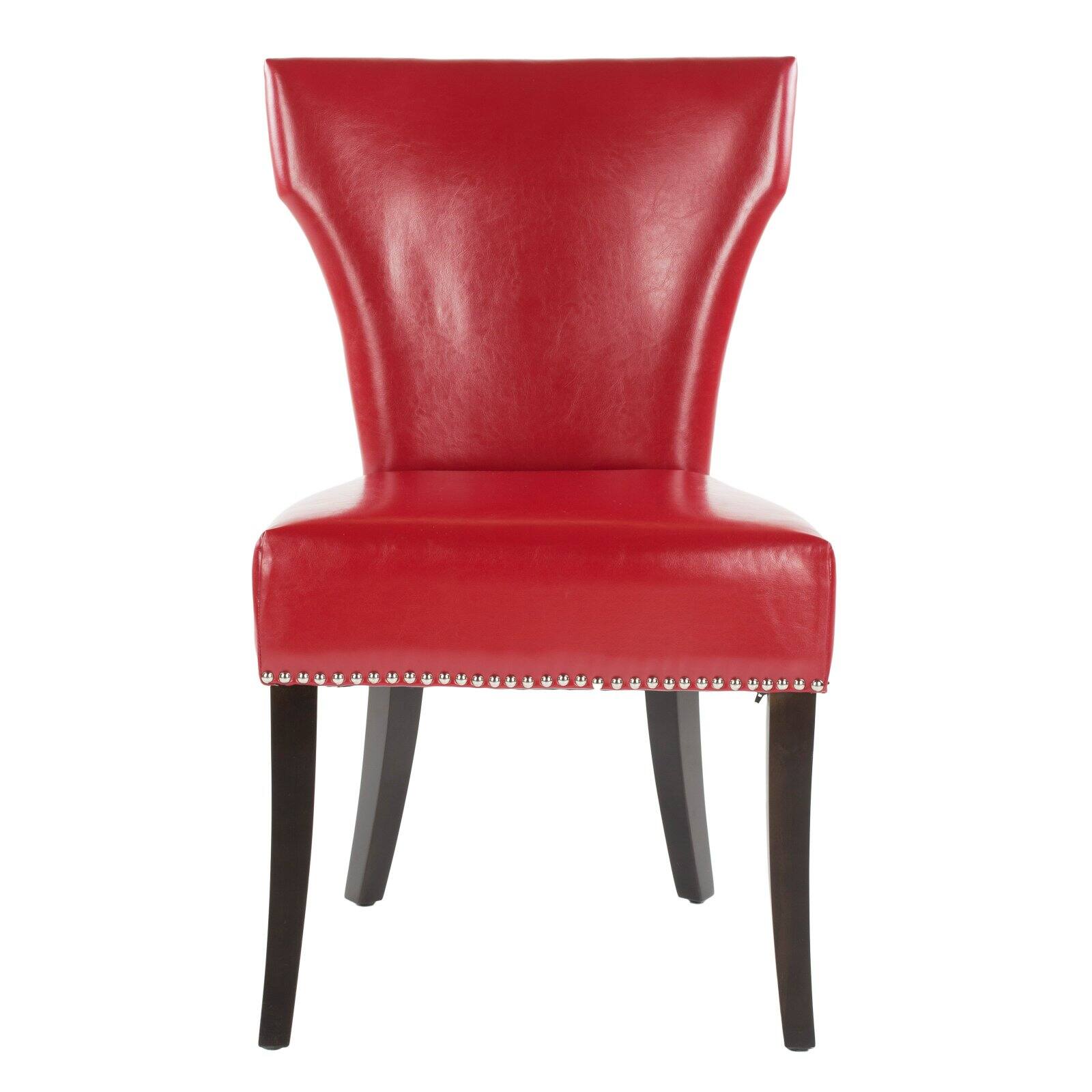 Safavieh Maria Dining Side Chairs - Red Leather - Set of 2