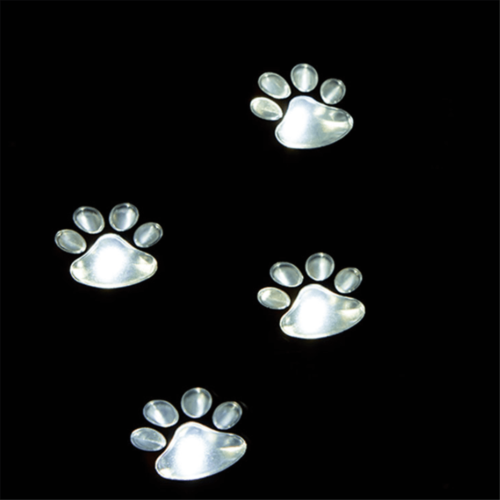 4 Solar Paw Print Lights Dog Path LED Cute Lawn， Garden， Patio， Yard， Décor， Walkway