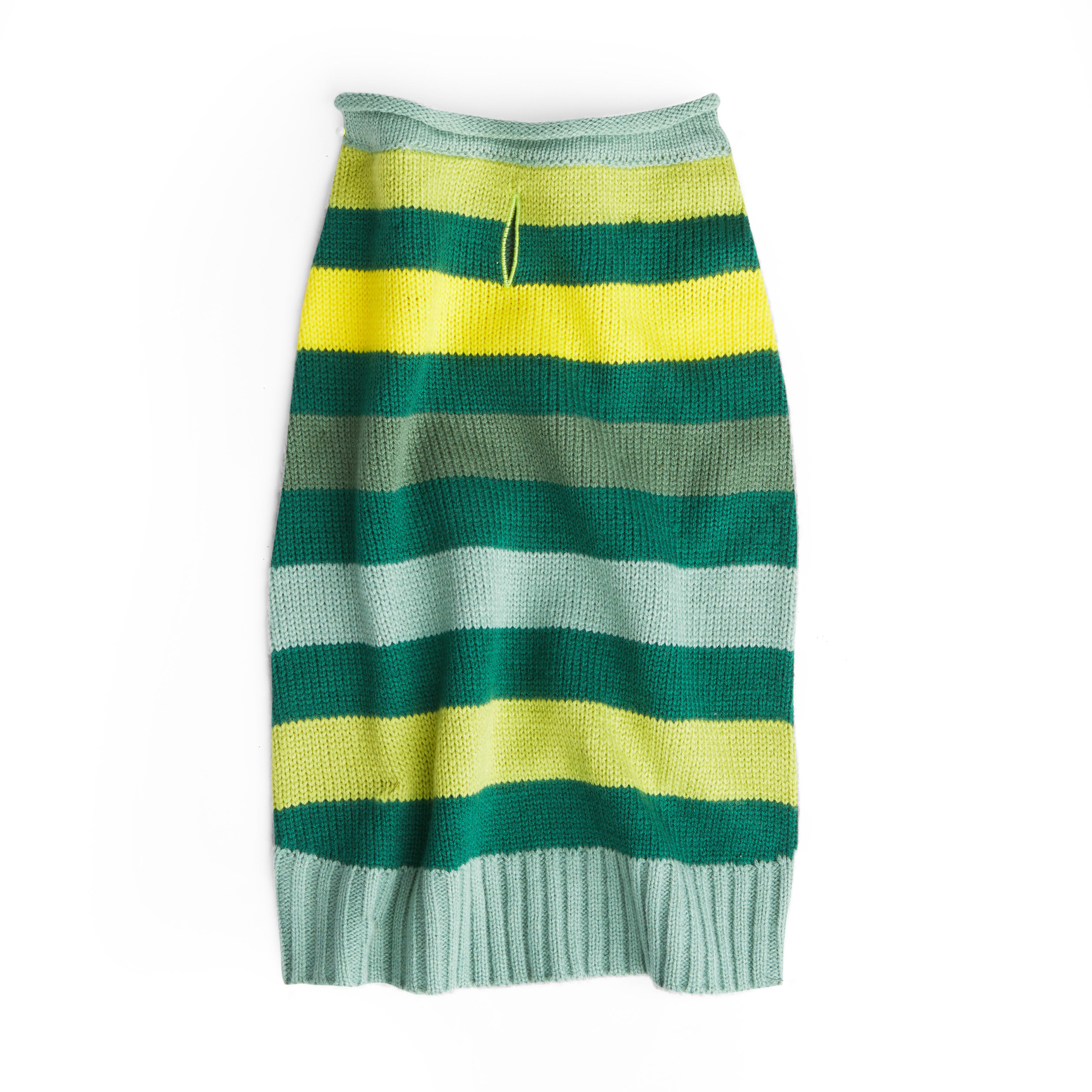 YOULY Green Stripe Dog Sweater， XX-Small