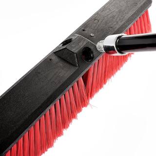 Alpine Industries 24 in. Red Indoor Outdoor Smooth Surface Push Broom (4-Pack) 460-24-2-4pK