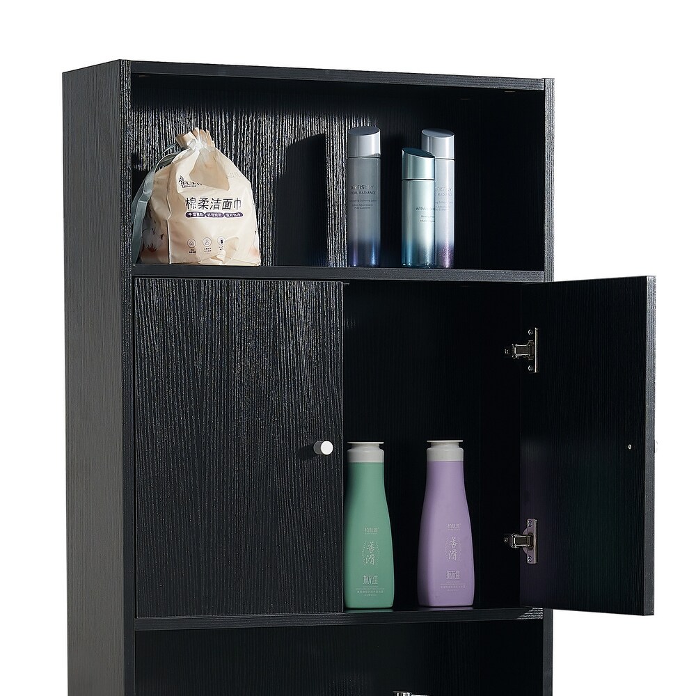 Toilet Paper Shelving Organizer Storage Cabinet Over the Toilet  Black