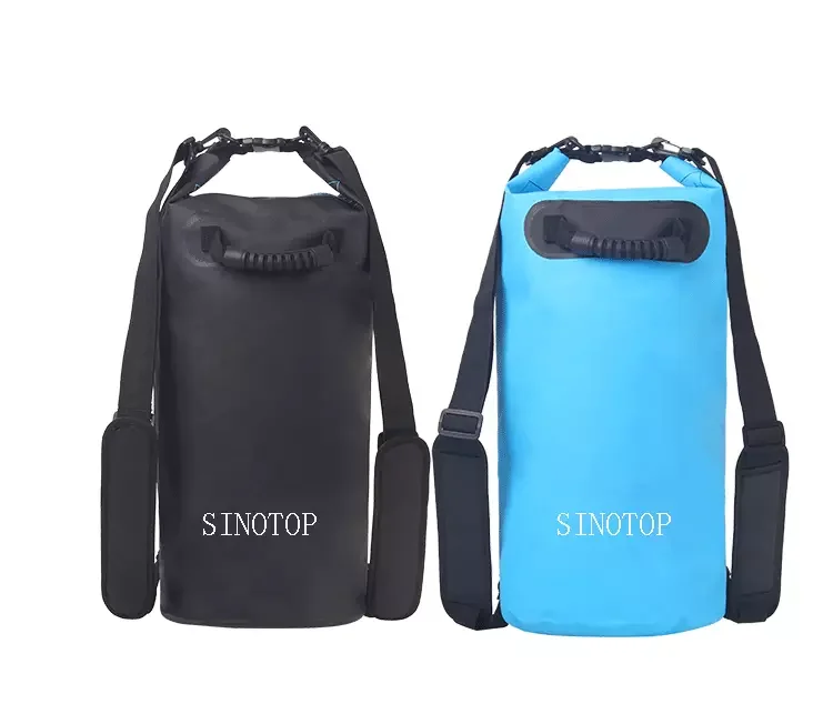 500D PVC Tarpaulin15L Waterproof Dry Bag with Double Shoulder Strap And Hard Handle To Keep Your Gear Dry When Outdoor Sports