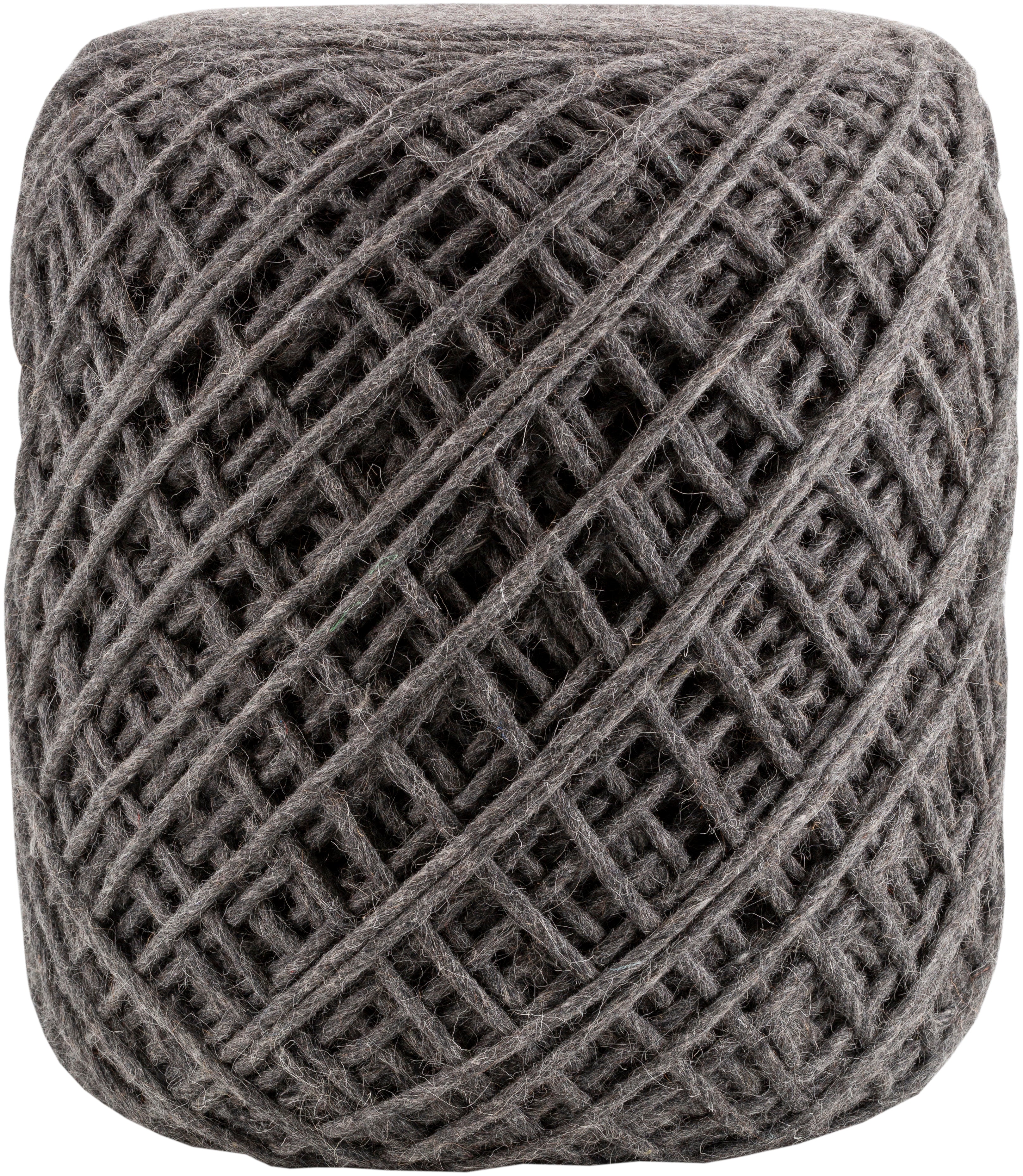 Xena Hand Woven Pouf in Black