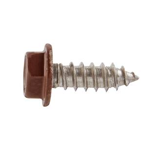 Everbilt #8 x 12 in. Brown Stainless Steel Hex Head Gutter Sheet Metal Screw (25-Pack) 804514