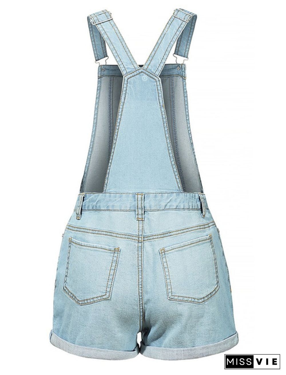 Ladies Fashion Jean Jumpsuits Shorts Romper Overalls Jeans Shorts Plus Size S-5XL