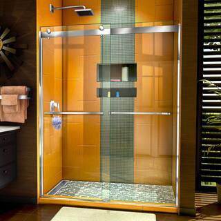 DreamLine Sapphire 56 in. to 60 in. W x 76 in. H Semi-Frameless Bypass Shower Door in Chrome SHDR-6360762-01