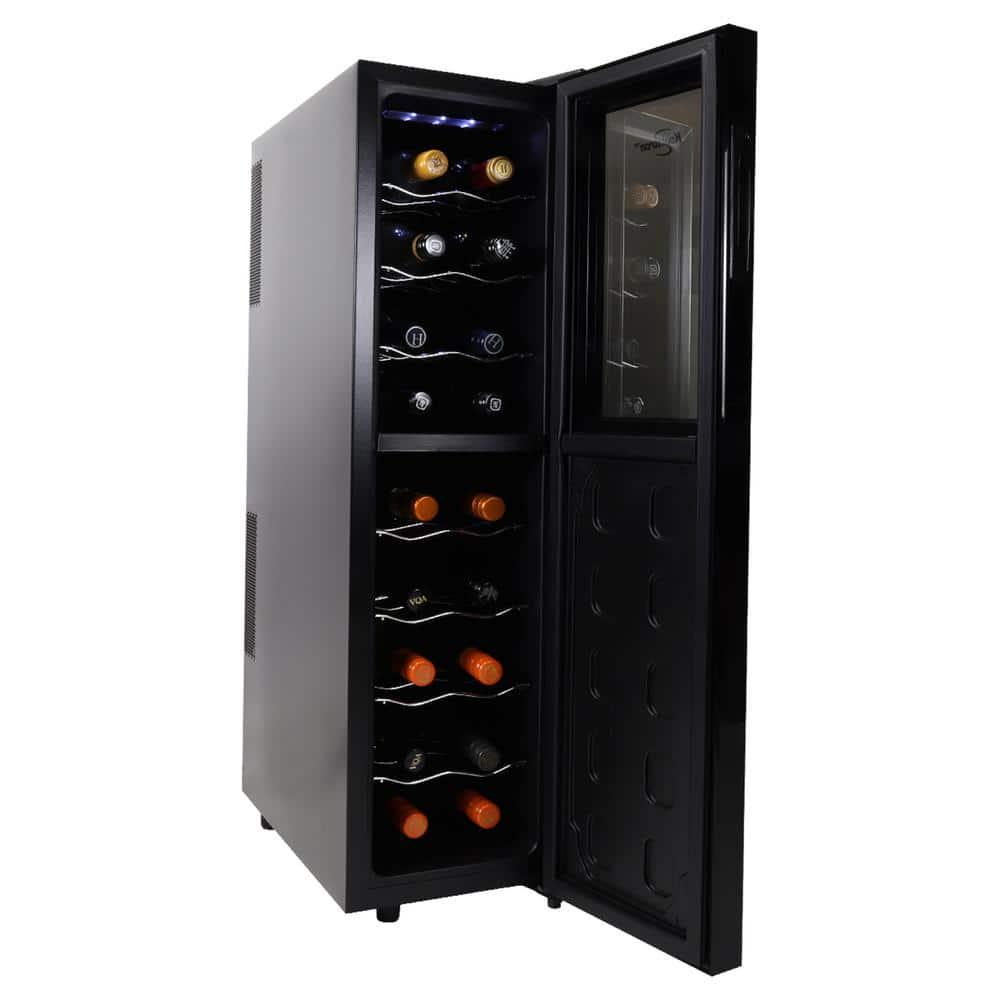 Koolatron Urban Series 18 Bottle Dual Zone Wine Cooler Black 19 cu ft