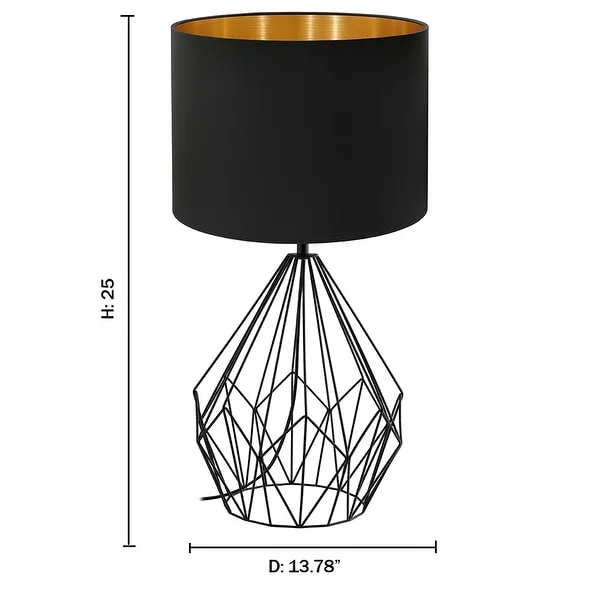 Eglo Pedregal 1-light Matte Black and Gold Table Lamp