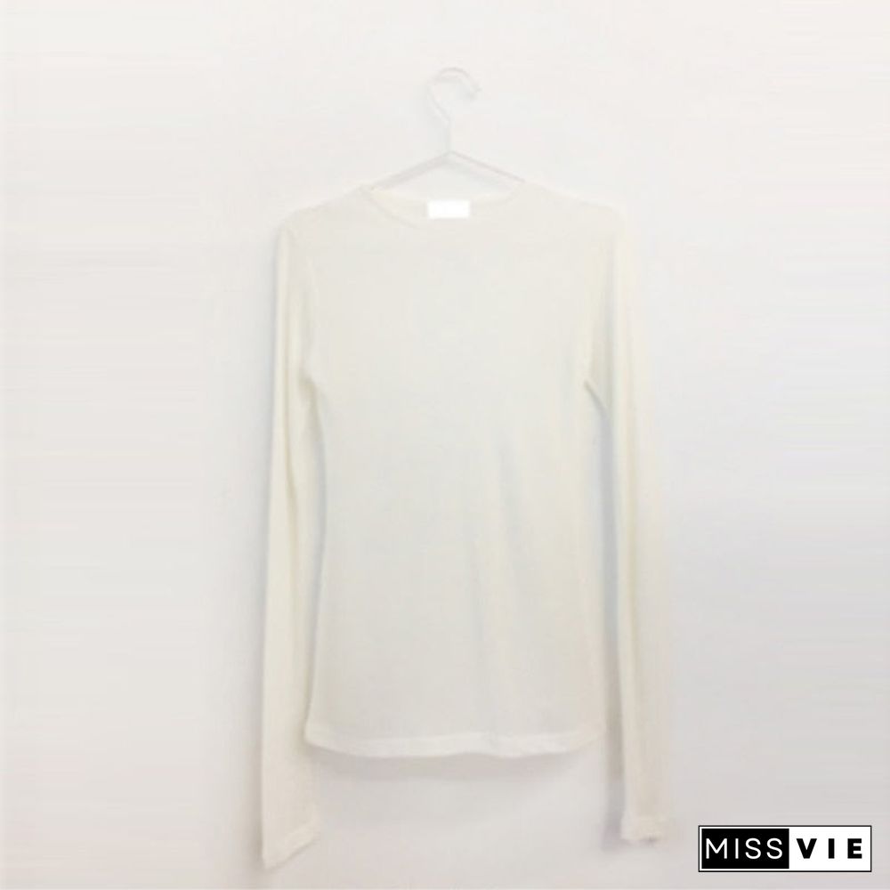 sexy slim high quality plain t shirt women tops spring summer club party see-through Transparent long sleeve tee shirt female