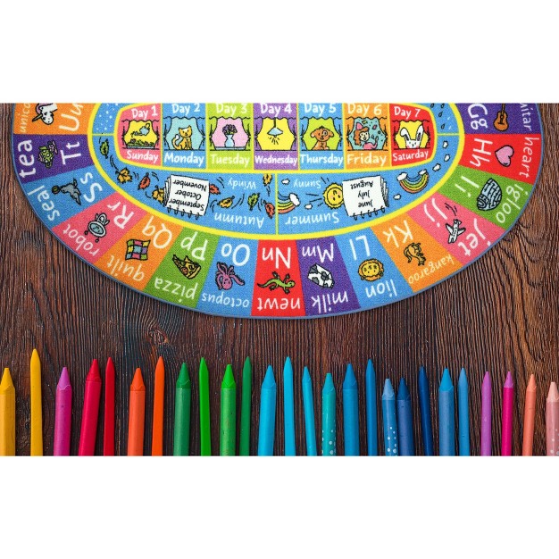 Kc Cubs Boy amp Girl Kids Abc Alphabet Seasons Months amp Days Educational Learning amp Fun Play Nursery Bedroom Classroom Oval Rug Carpet