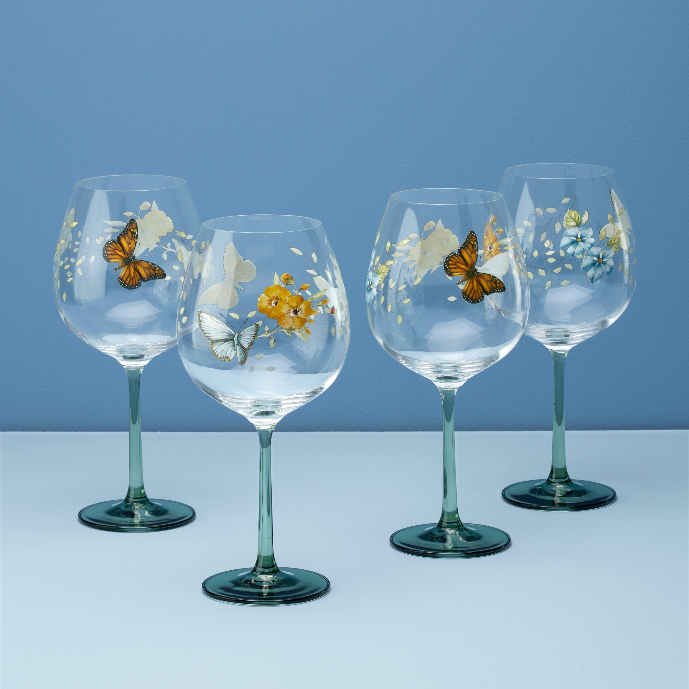 Butterfly Meadow Balloon Wine Glasses, Set of 4