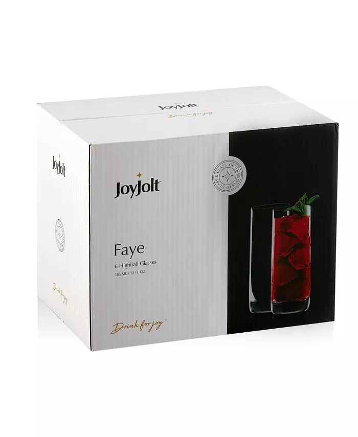 JoyJolt Faye Highball Glasses Set of 6