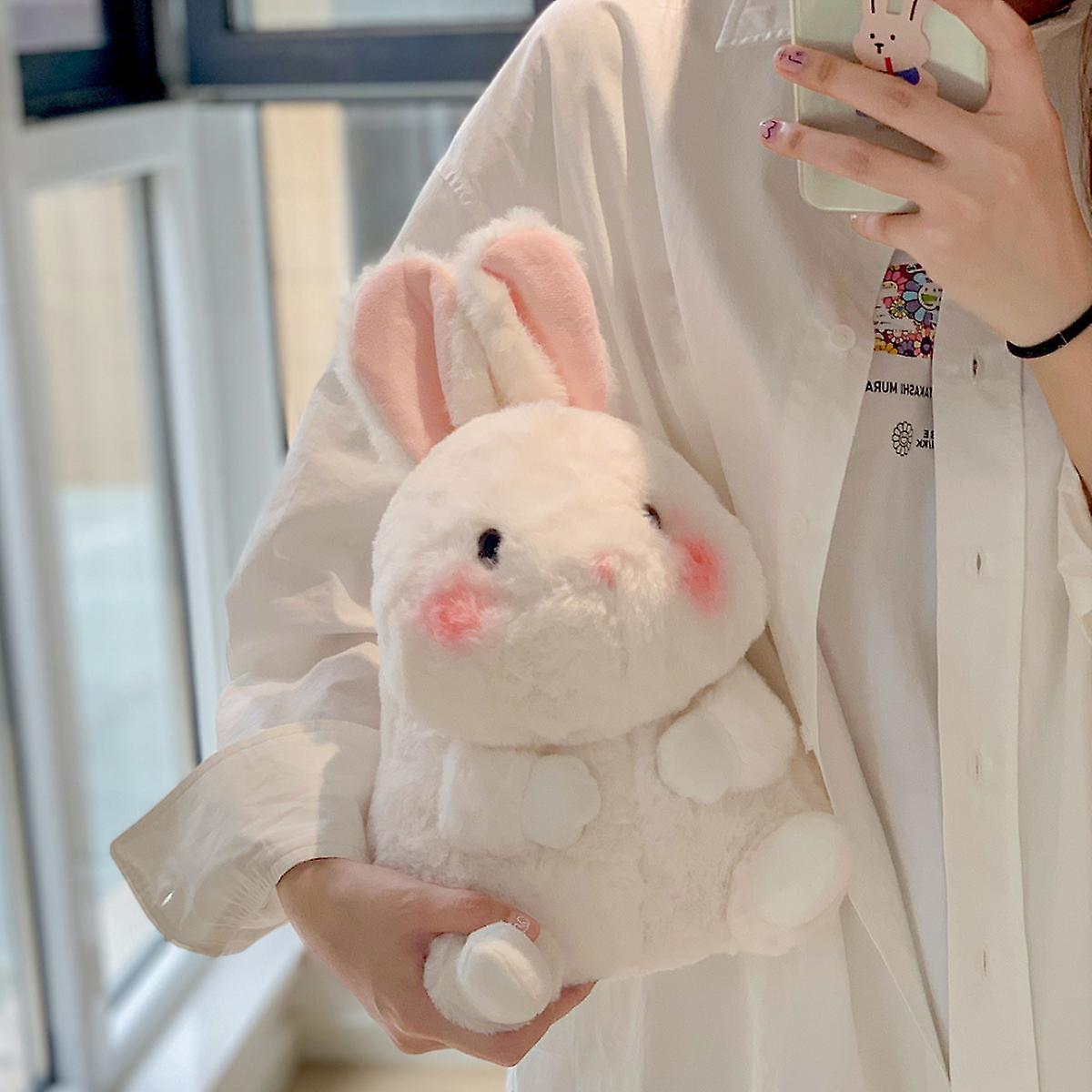 Rabbit Year Mascot Plush Toys， Cute New Year Rabbit Soft Stuffed Animals， Easter Birthday White Bunny Plush Pillows (small Bunny 7.0'')