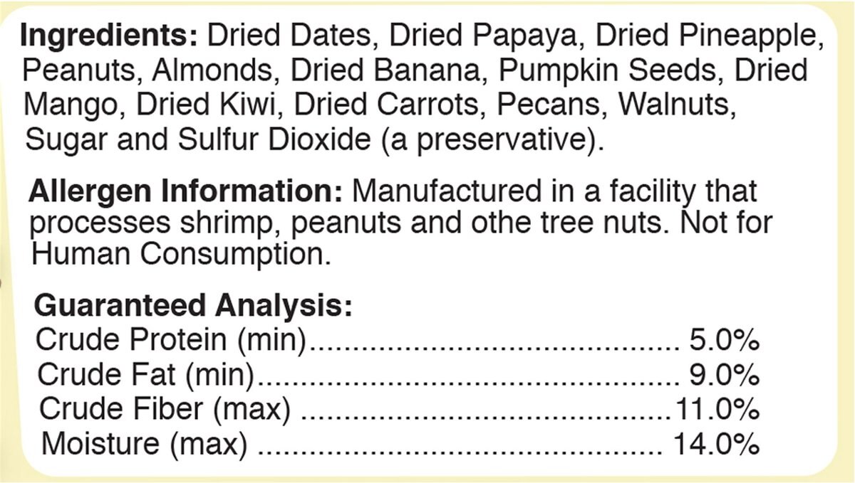 Brown's Tropical Carnival Fruit and Nut Macaw Big Bites! Bird Treats