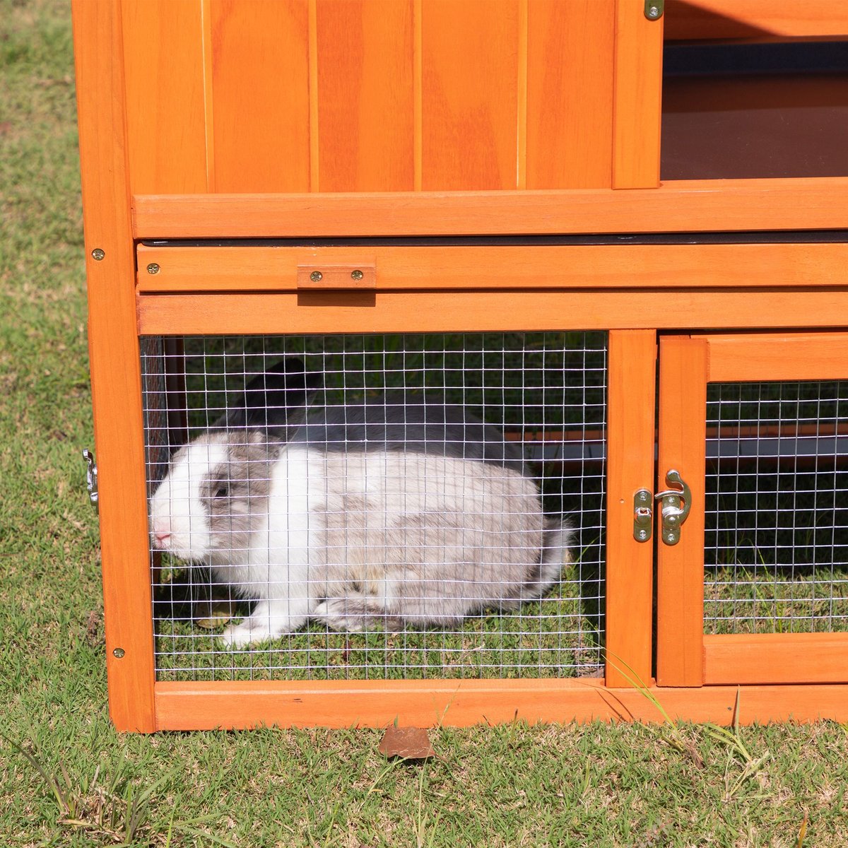 Coziwow by Jaxpety 2-Tier Outdoor Wooden Rabbit Hutch with Ramp