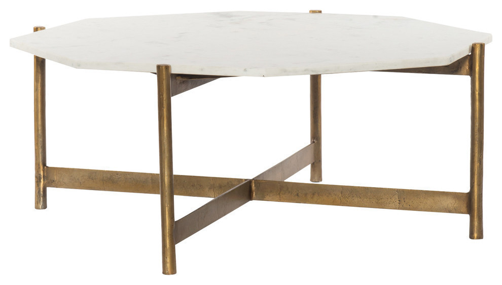 Tava Bunching Table Raw Brass   Modern   Coffee And Accent Tables   by Virgil Stanis Design  Houzz