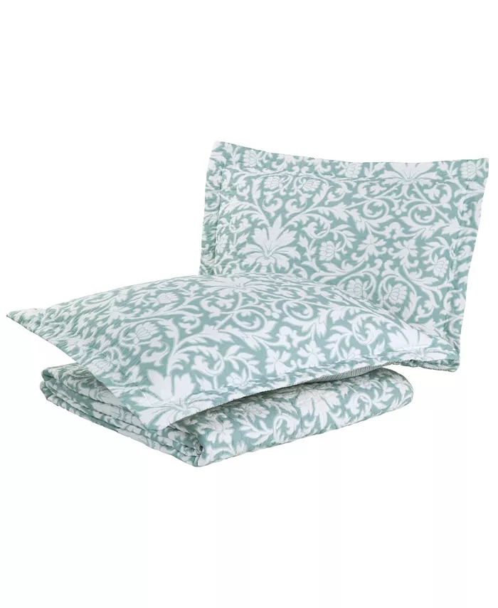 Laura Ashley Mia Cotton Reversible 3 Piece Quilt Set， Full Queen