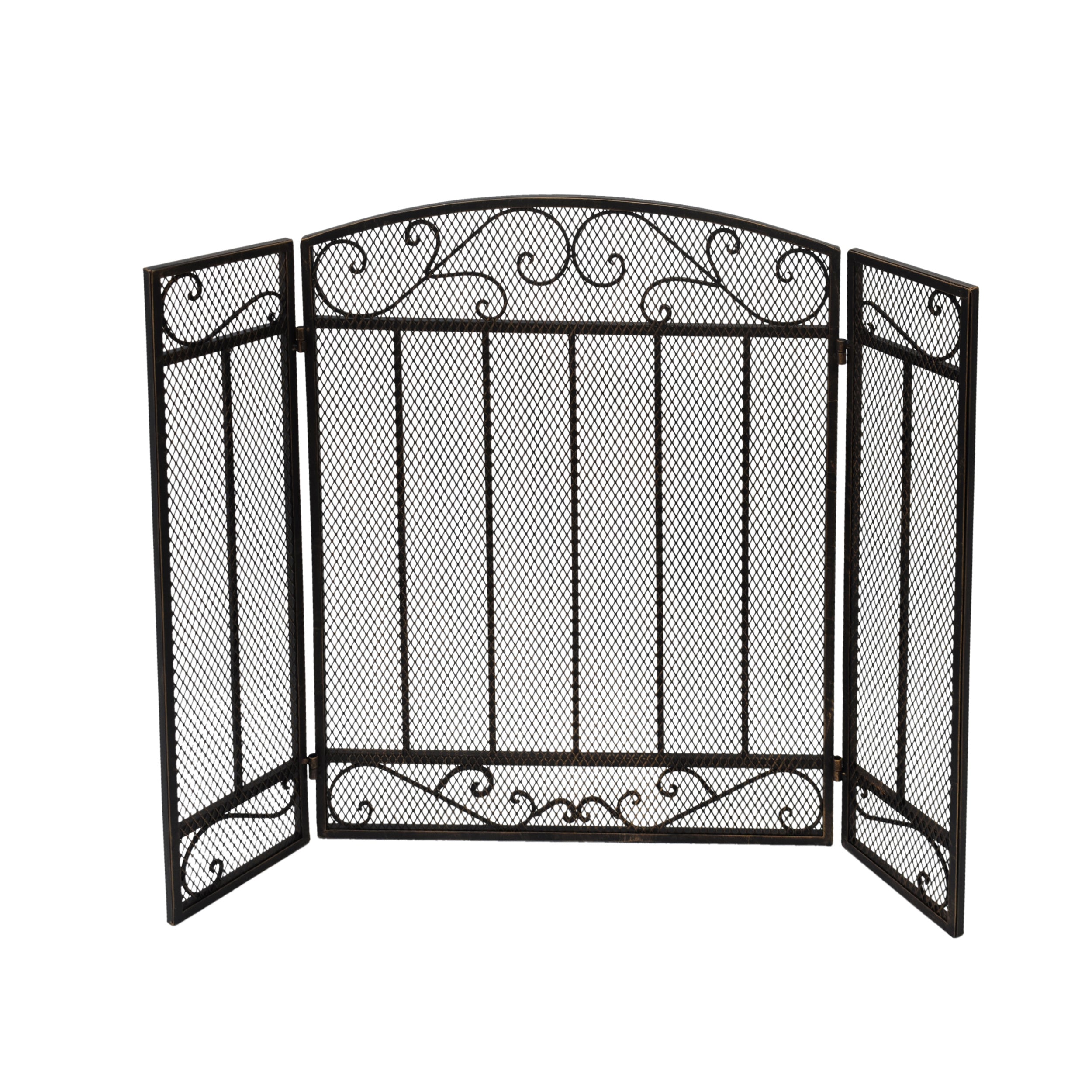 Fernando Contemporary Three Panel Iron Firescreen