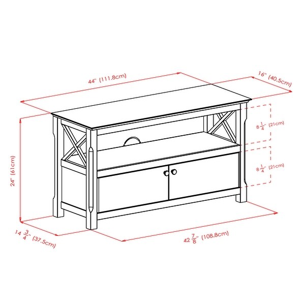 Xola TV Stand， Cappuccino - 44.02 x 15.94 x 24.02 inches