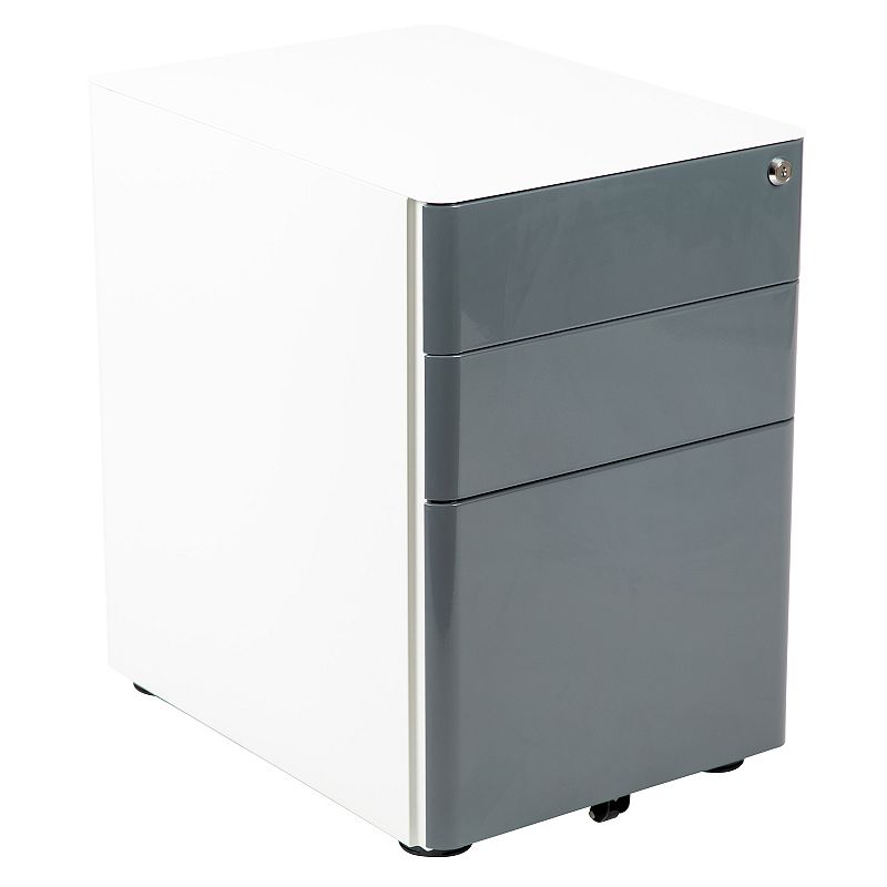 Flash Furniture Two-Tone Modern 3-Drawer Filing Cabinet