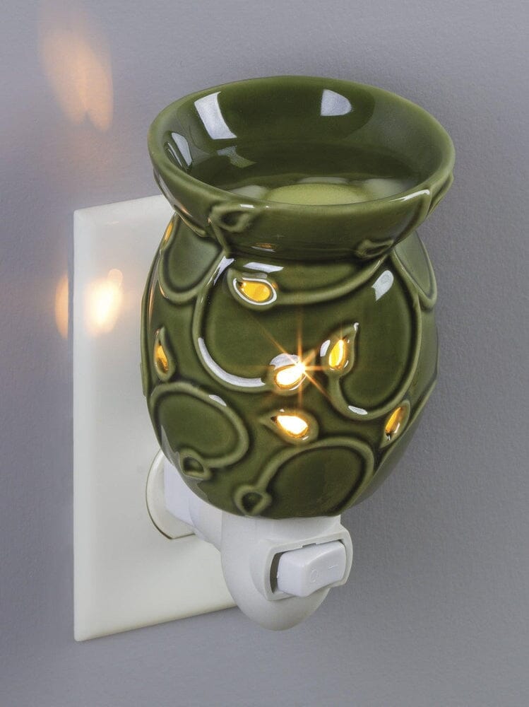 Plug-In Fragrance Wax Melt Warmer (Green ivy Swirl)