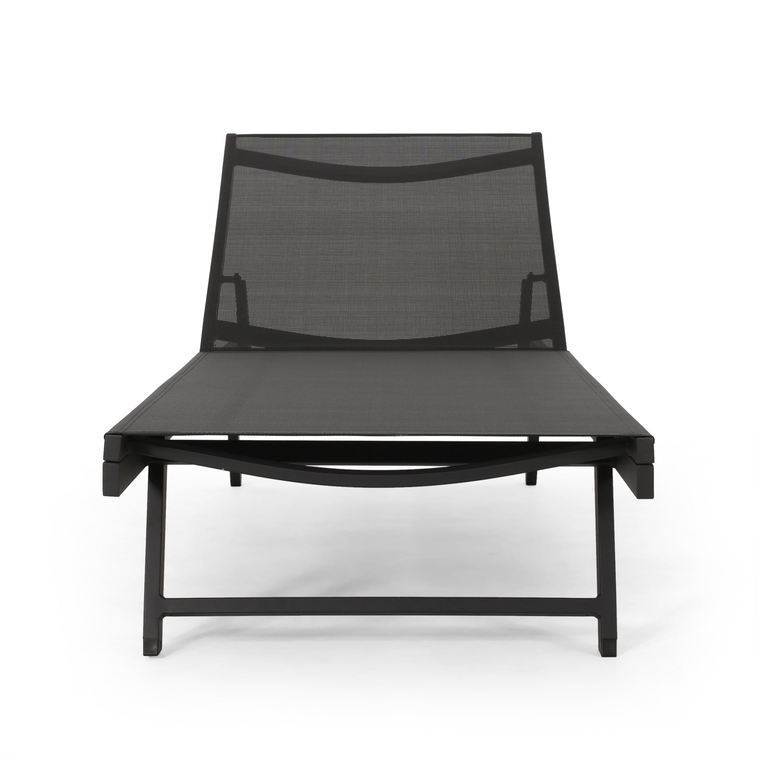 Simon Outdoor Aluminum Chaise Lounge Set with C-Shaped End Table