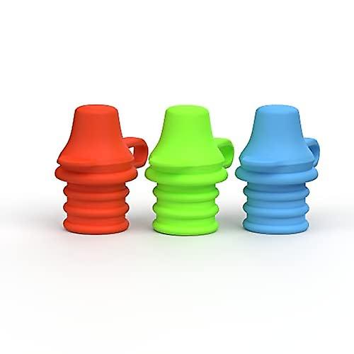 No Spill Silicone Bottle Top Spout 3 Pack Bundle (red， Blue， Green) Bpa Free