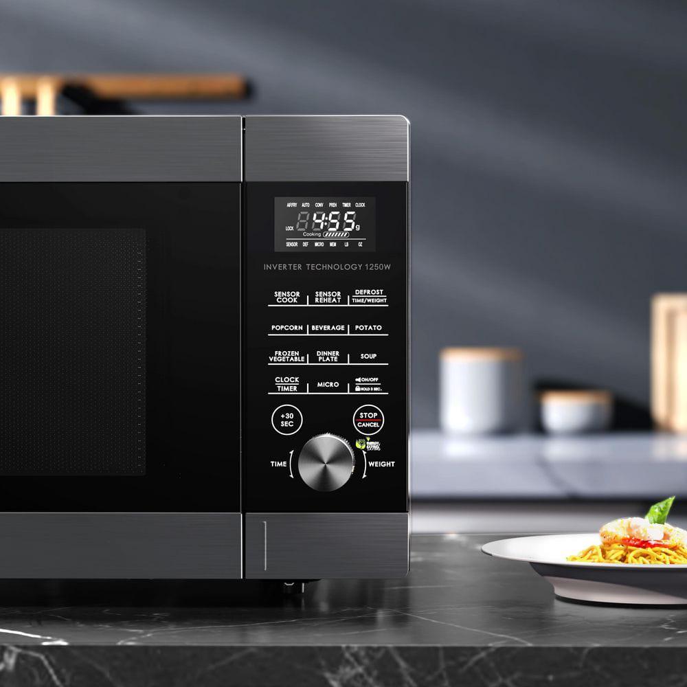 Galanz 2475 in W 22 cu ft 1250Watt Countertop Express Wave Microwave in Black Stainless Steel with Sensor Cooking Tech