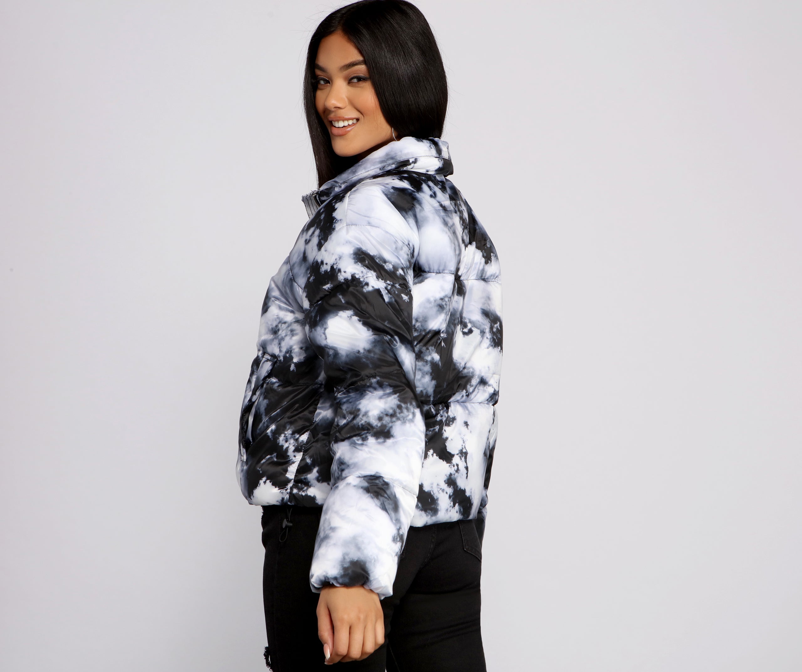 Totally Chill Tie Dye Puffer Jacket