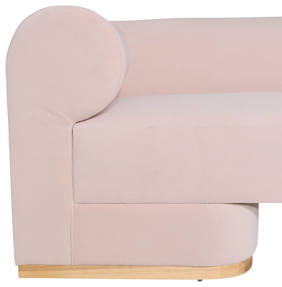 Modern Sofa   Oak Wood Base  Blush   Contemporary   Sofas   by Sagebrook Home  Houzz