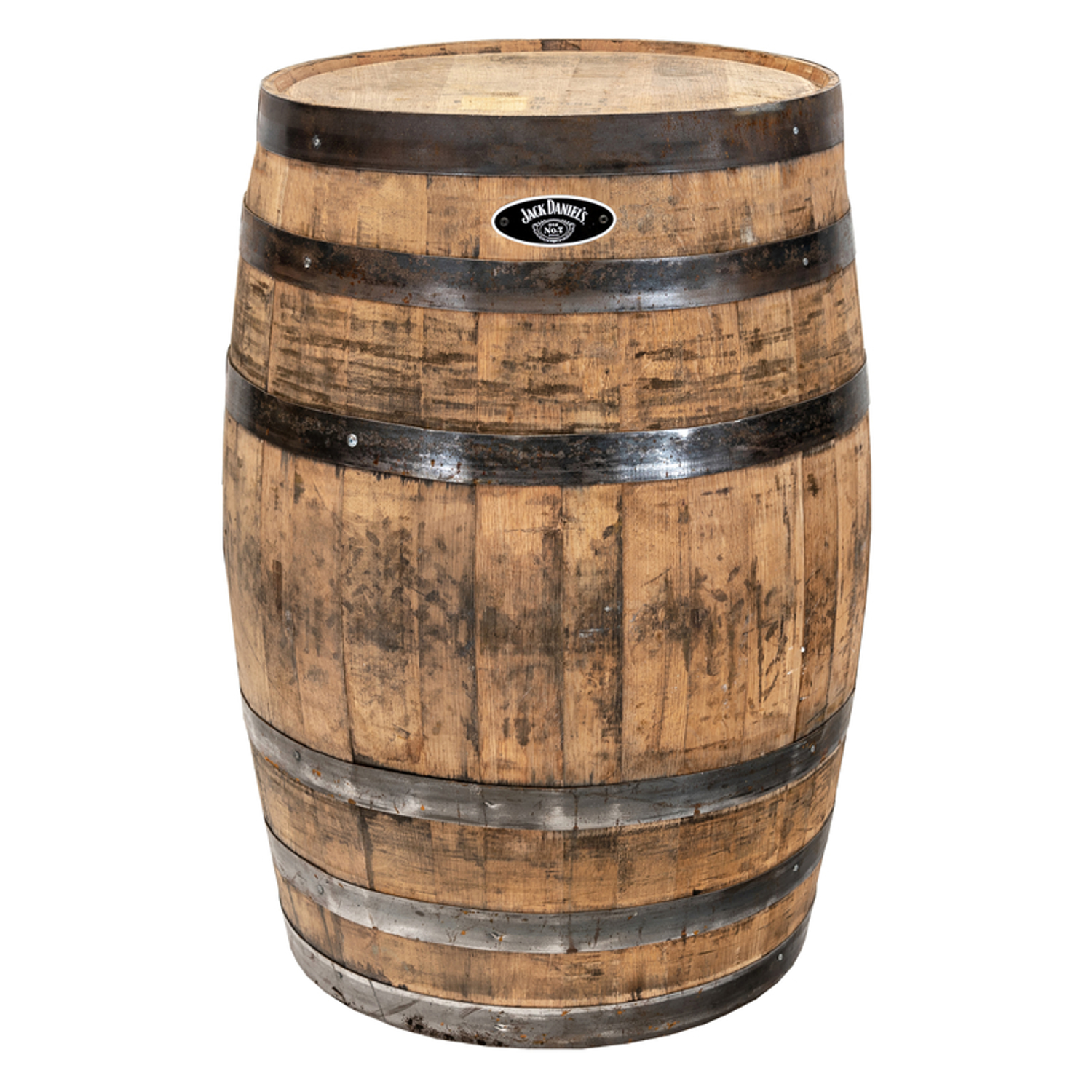 Real Wood Products Jack Daniels 35 in. H X 26 in. W X 26 in. D Oak Whiskey Barrel Barrel Brown