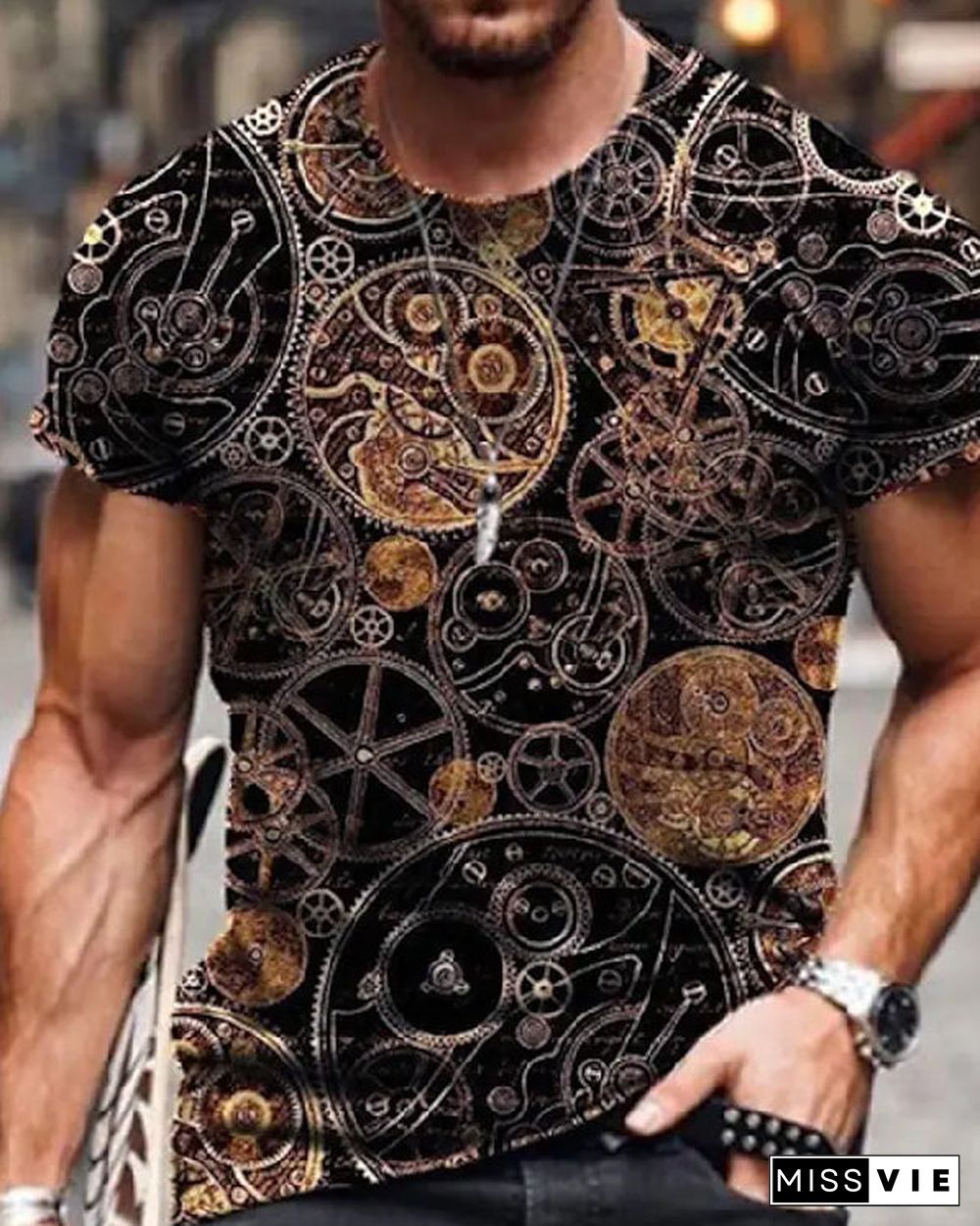 Hot Sale Men's 3D Printed Casual Short Sleeve Printed T-Shirt