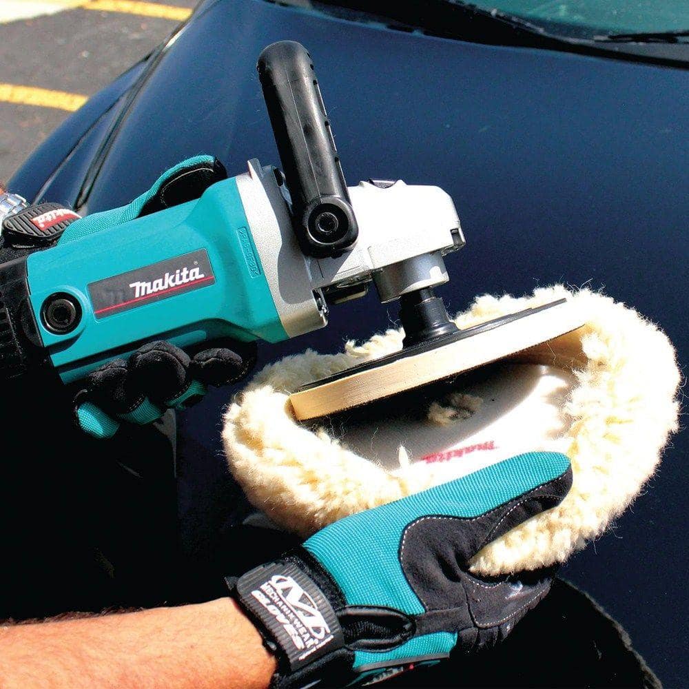 Makita 10 Amp 7 in. Corded Variable Speed Hook and Loop Sander/Polisher w/ Soft Start, Backing Pad, Side Handle and Loop Handle 9227C