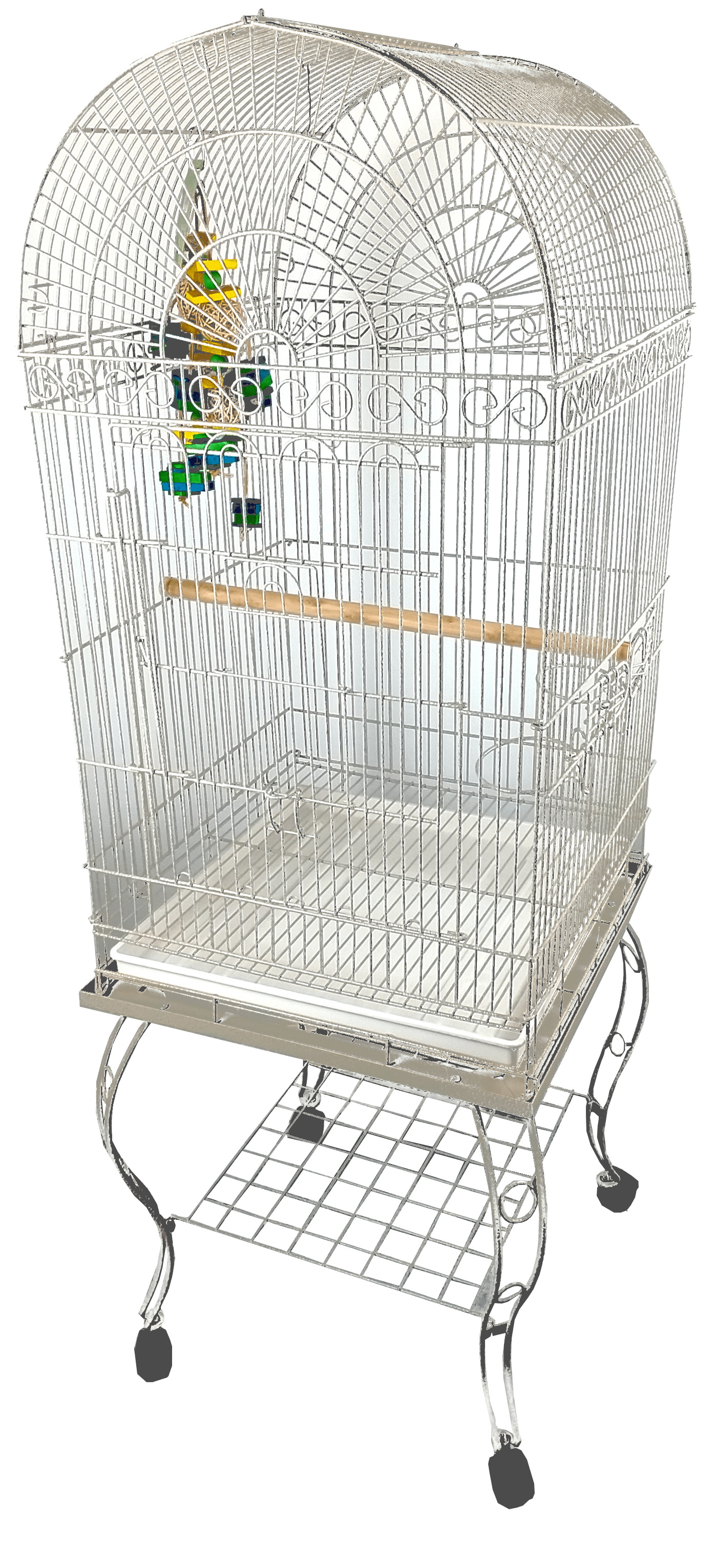 A and E Cage Co. Dome Top Bird Cage-Pure White