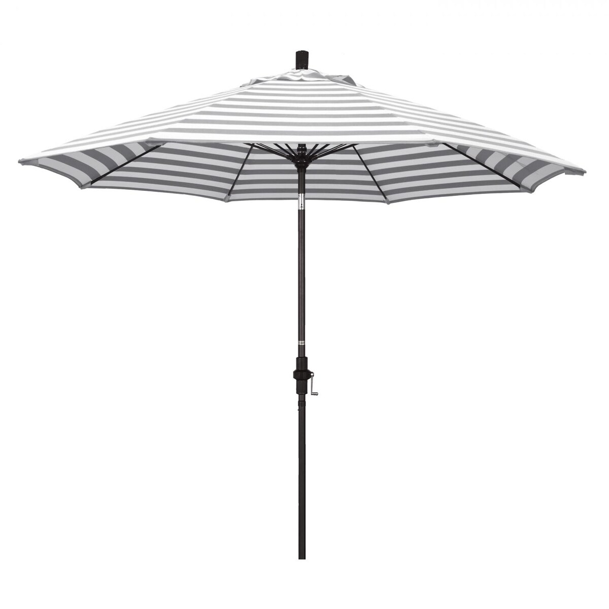 California Umbrella Sun Master Series 9 Ft Octagonal Aluminum Collar Tilt Patio Umbrella W/ Crank Lift and Fiberglass Ribs