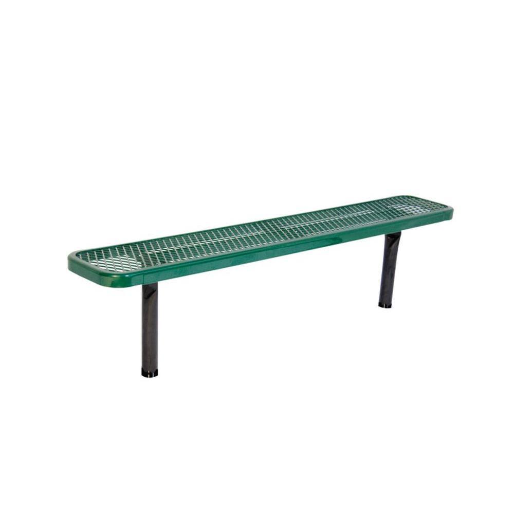 Ultra Play 6 ft. Diamond Green In-Ground Commercial Park Bench without Back Surface Mount PBK942S-V6G