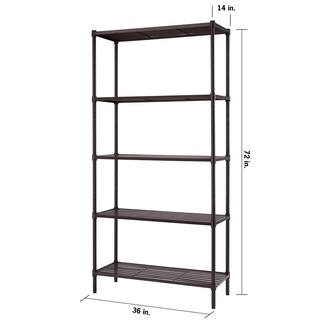 Trinity Bronze 5-Tier Steel Wire Shelving Unit (36 in. W x 72 in. H x 14 in. D) TBFPBR-2502