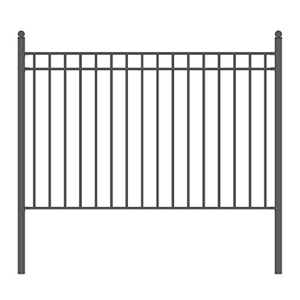 ALEKO Madrid 5 ft. x 8 ft. Black Iron Fence Panel FENCEMAD-HD